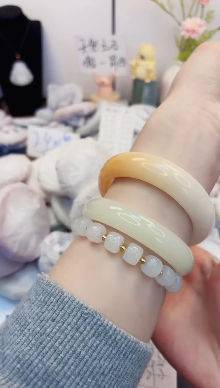 【闪购商品】石英质玉手镯未镶嵌247-财气镯-圈口59