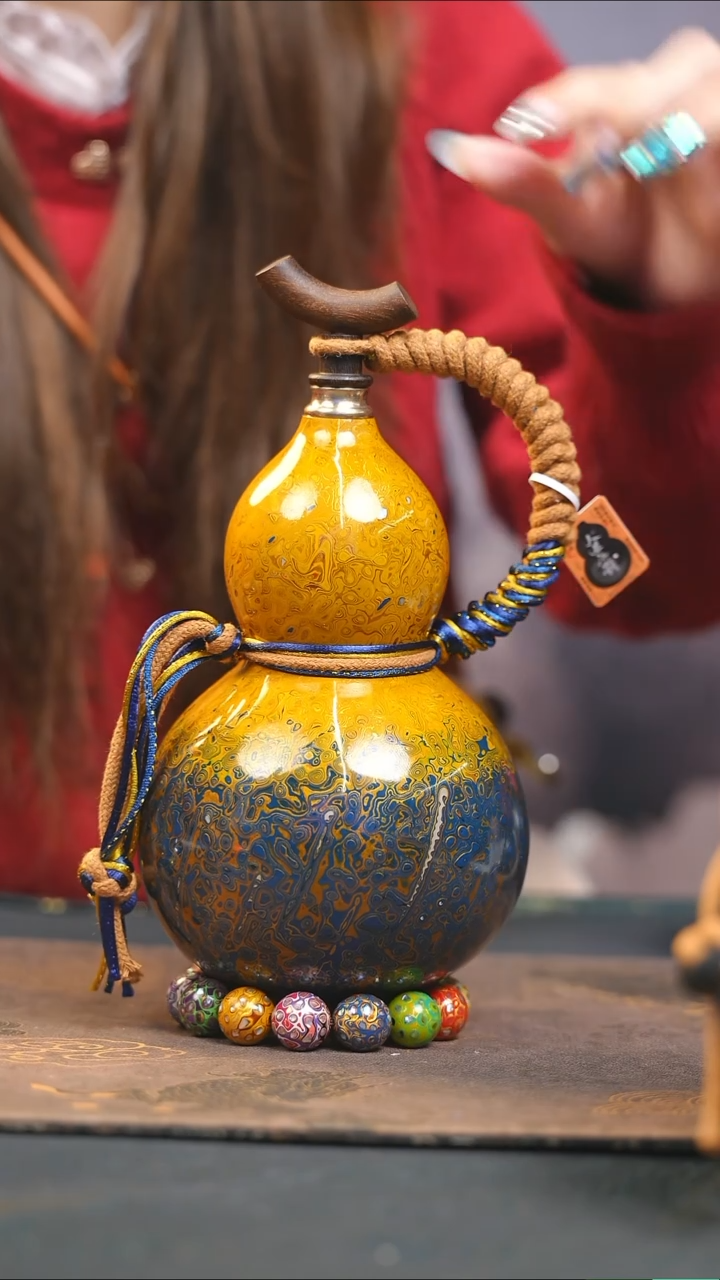 【闪购商品】WZ127漆艺酒葫芦不包手串及旋转底座