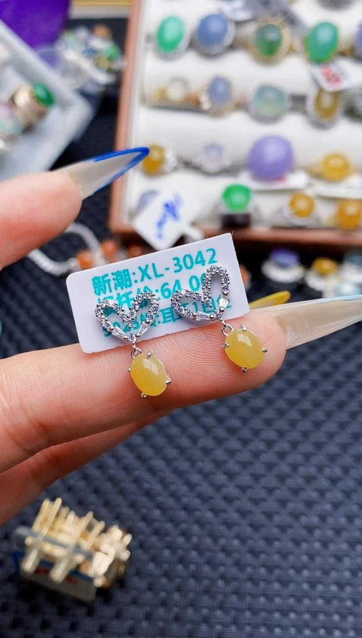 银S925镶嵌戒指翡翠佳*?2593