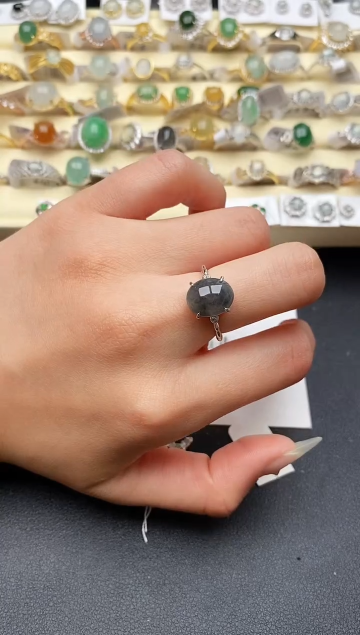 【闪购商品】翡翠戒指银S925镶嵌333333333+7