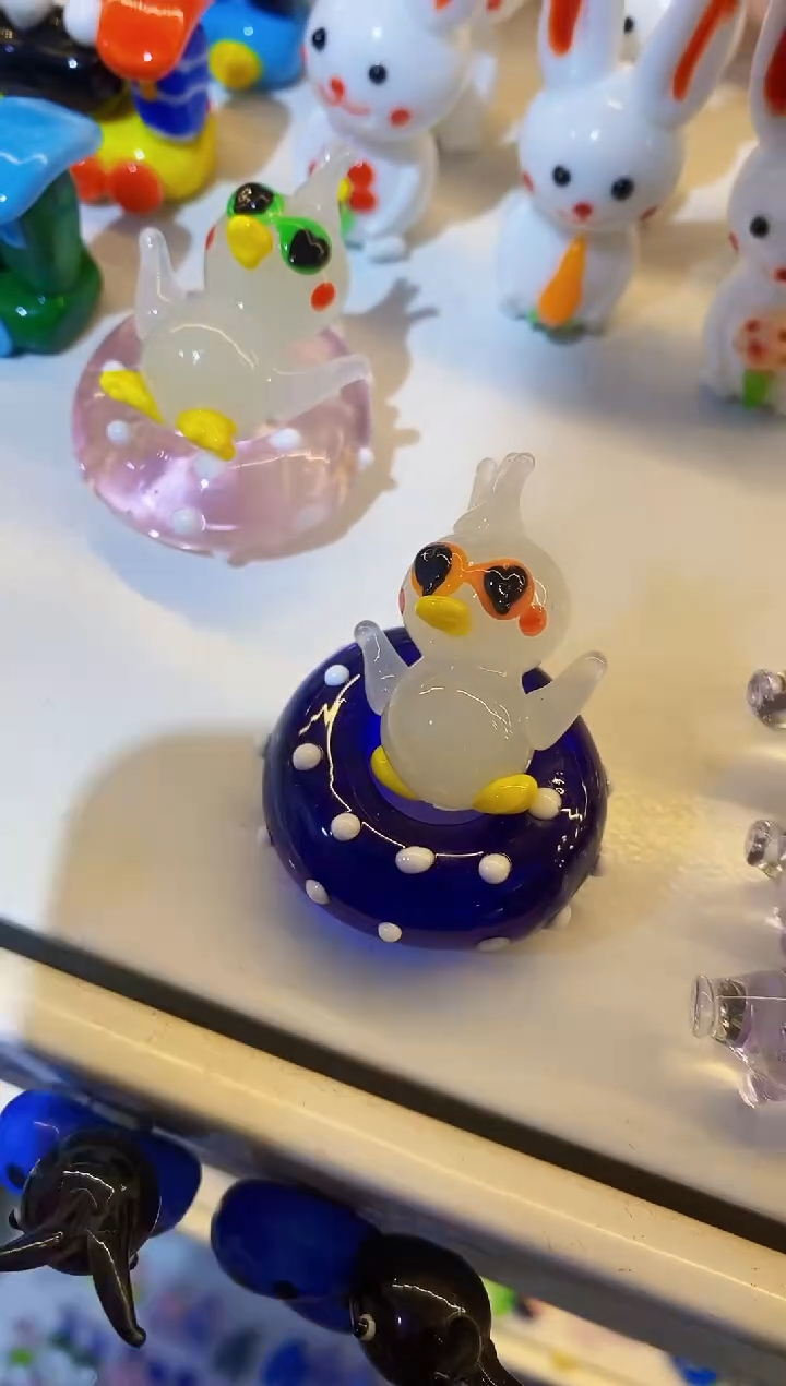 琉璃手工艺品泳圈鸭子