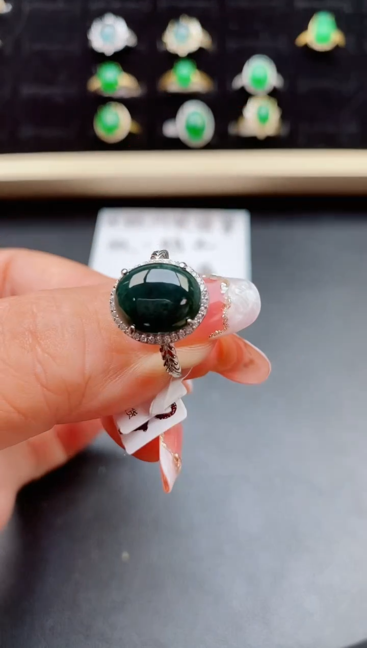 【闪购商品】翡翠戒指银S925镶嵌80000