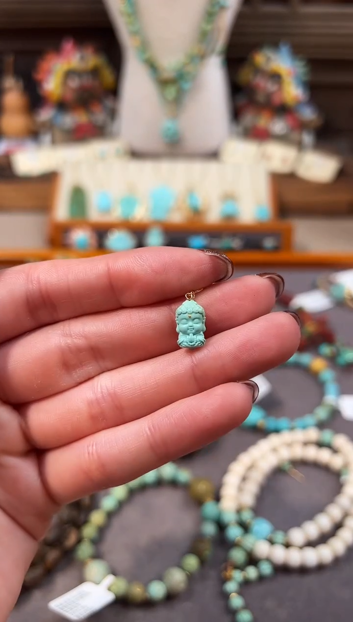 18K金镶嵌绿松石提溜宝宝佛