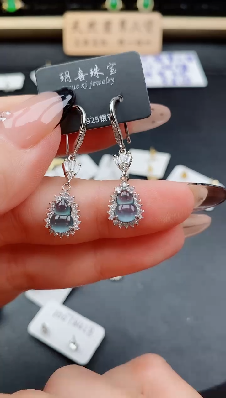 银S925镶嵌戒指翡翠1