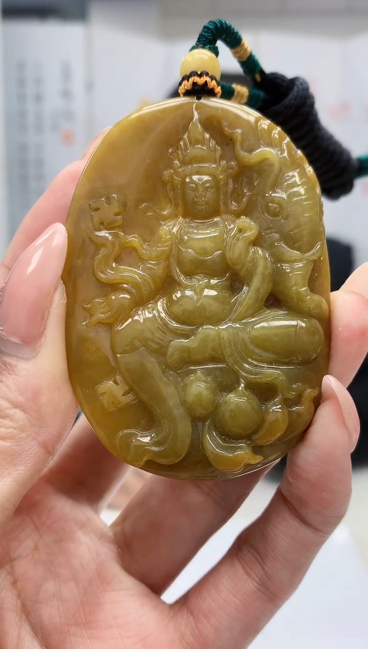 【闪购商品】定制翡翠未镶嵌5152MM-毛货挂件43