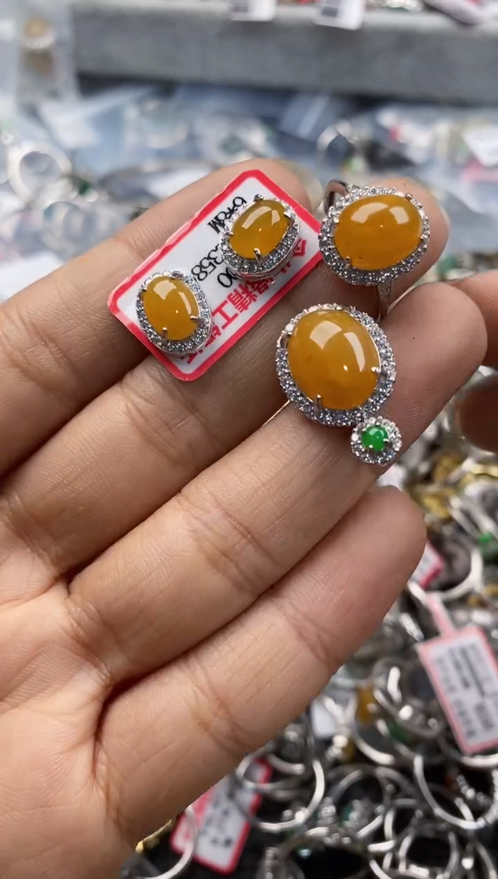 银S925镶嵌戒指翡翠1010---10