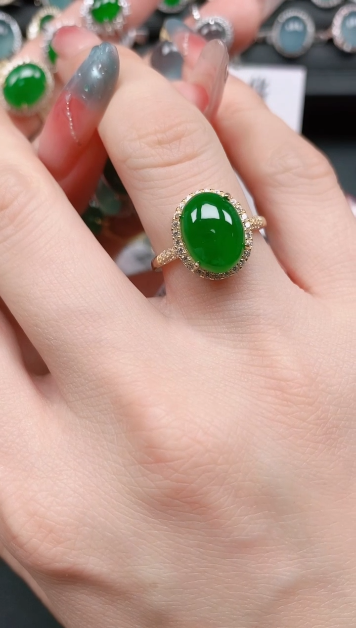 翡翠戒指银S925镶嵌111111