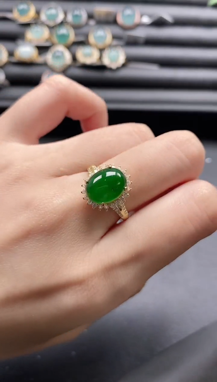 【闪购商品】翡翠戒指银S925镶嵌1111