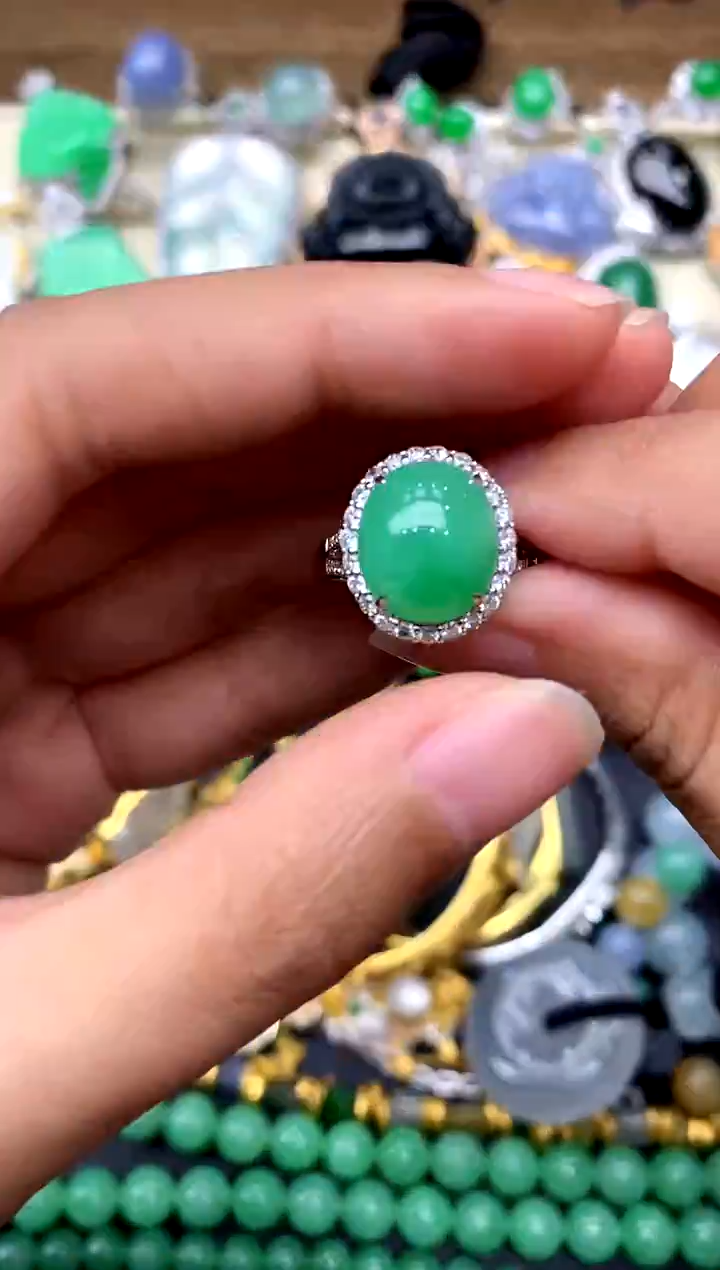 【闪购商品】翡翠戒指18K金镶嵌402-中国好珍宝