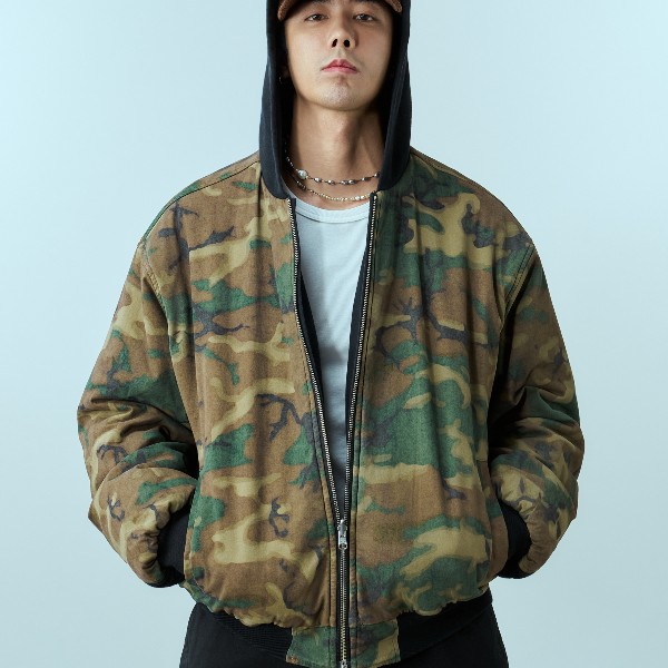 TANOXI J198 迷彩双面穿/3M新雪丽棉 锁温蓄热 连帽夹克棉服外套