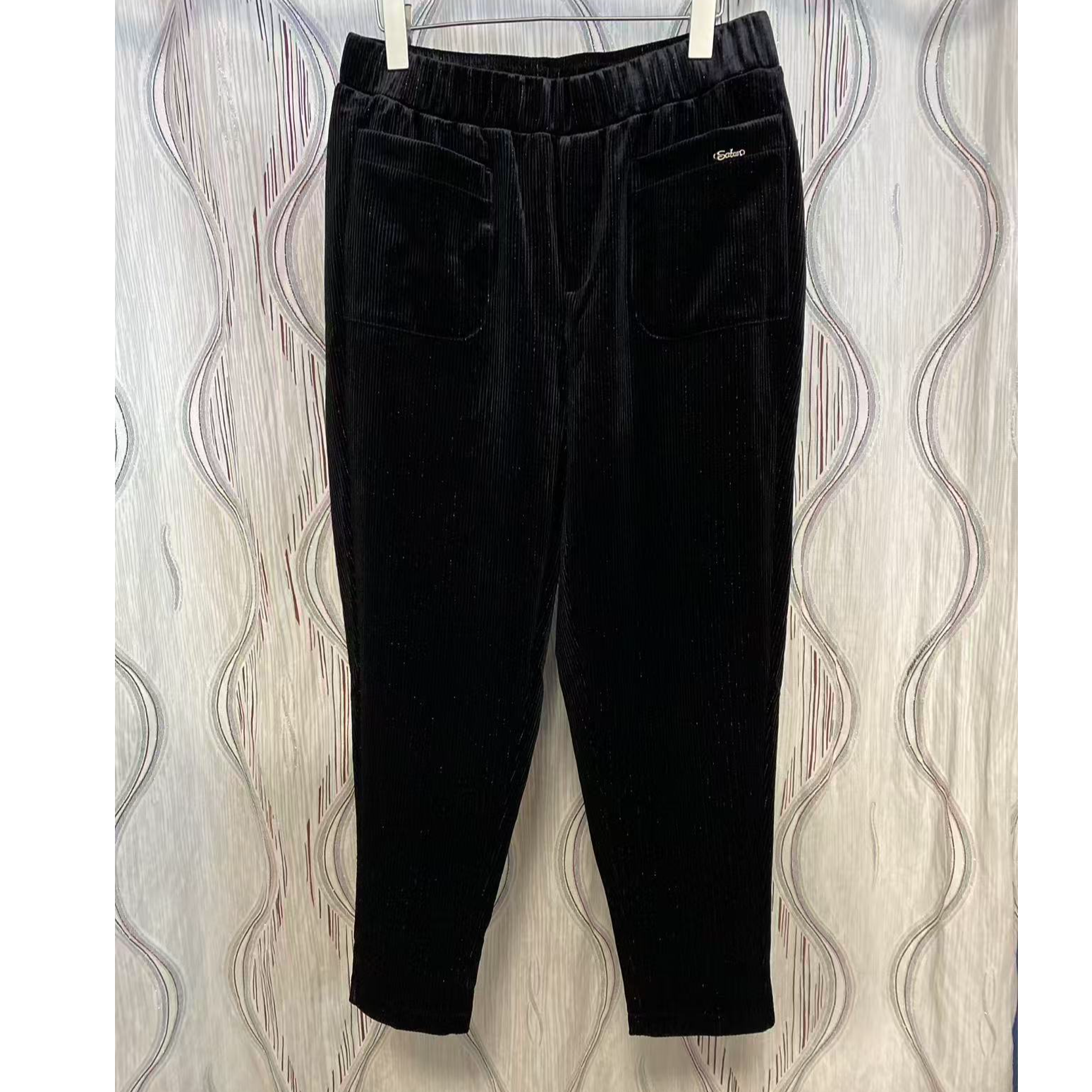 （J）胖人坊大码女装丝绒复合靴裤697 衣长94