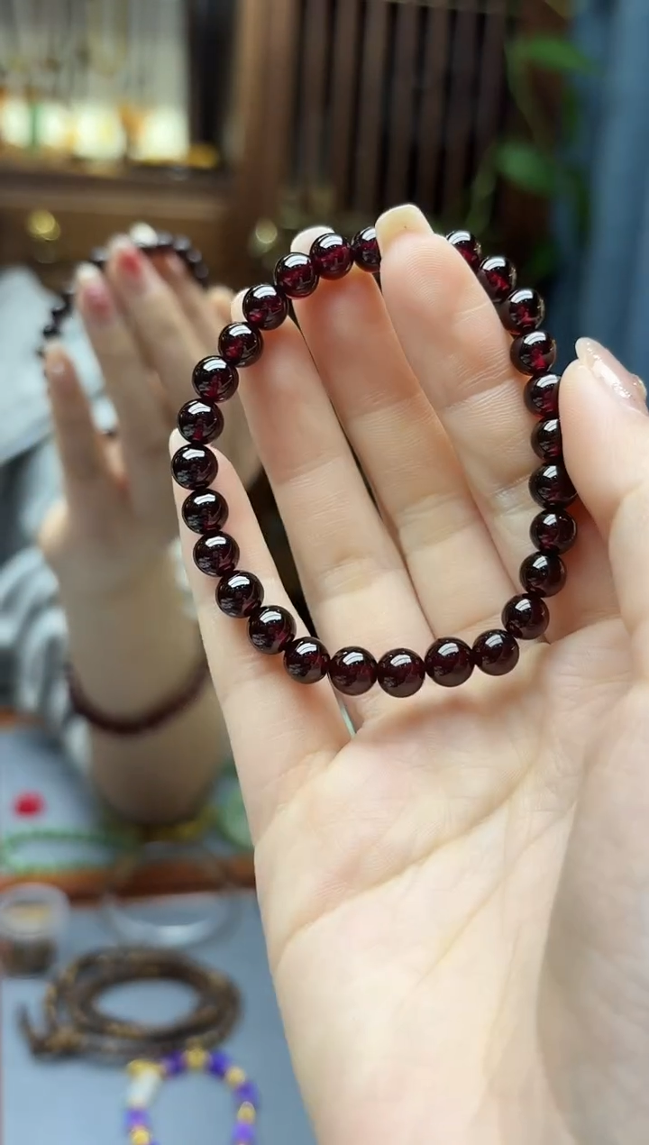未镶嵌手串石榴石石榴石手串6mm+ZD