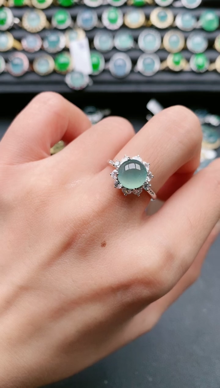 【闪购商品】翡翠戒指银S925镶嵌1111111