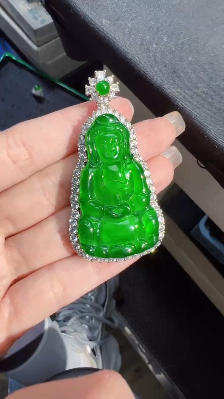 【闪购商品】定制翡翠未镶嵌观音商品多样性发货1