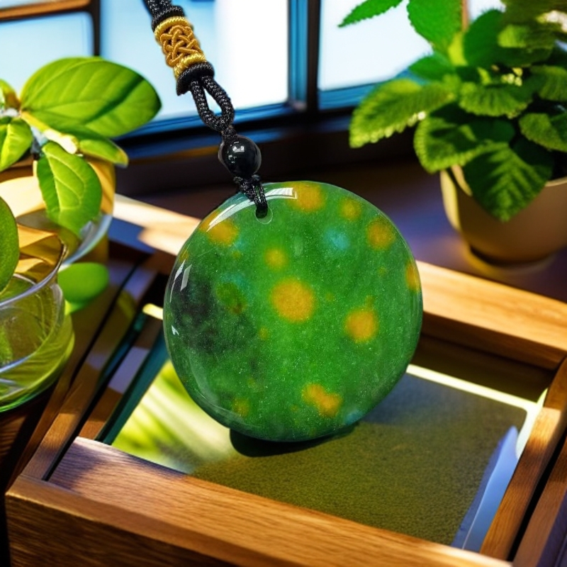 【大喜儿】孔雀绿圆扣吊坠-QW466多样性发一