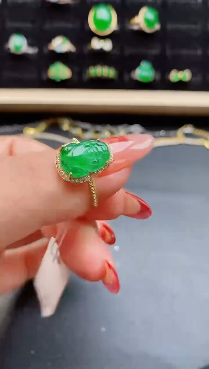 【闪购商品】翡翠戒指银S925镶嵌5080550