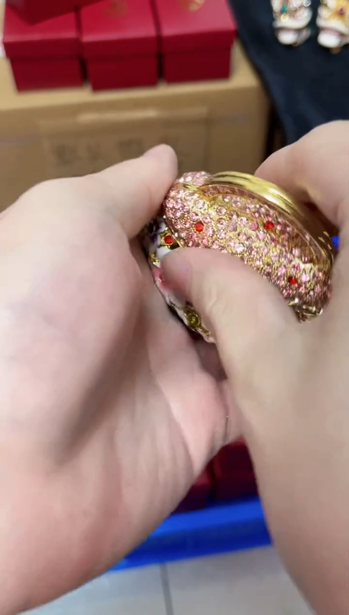 【闪购商品】瓷片年货节福福价格高质珐琅彩合金摆件首饰盒