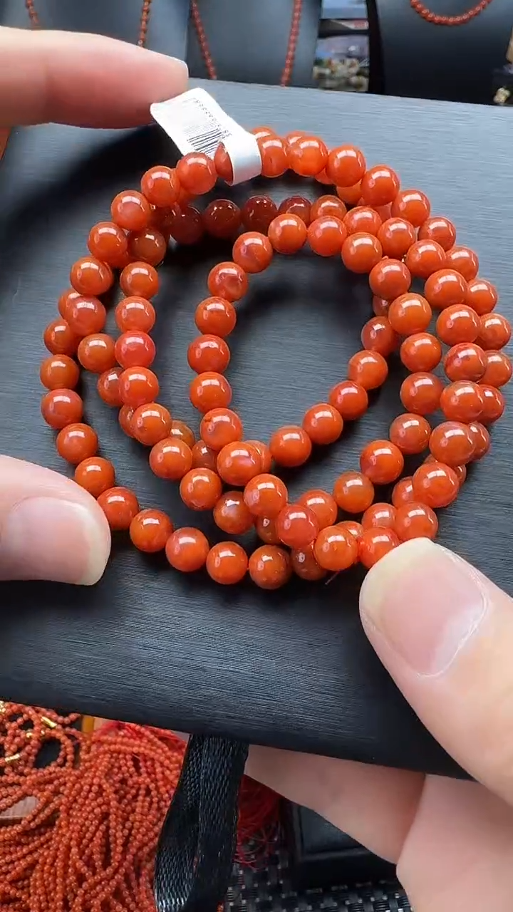 【闪购商品】南红玛瑙手串未镶嵌南红火焰纹多圈手串