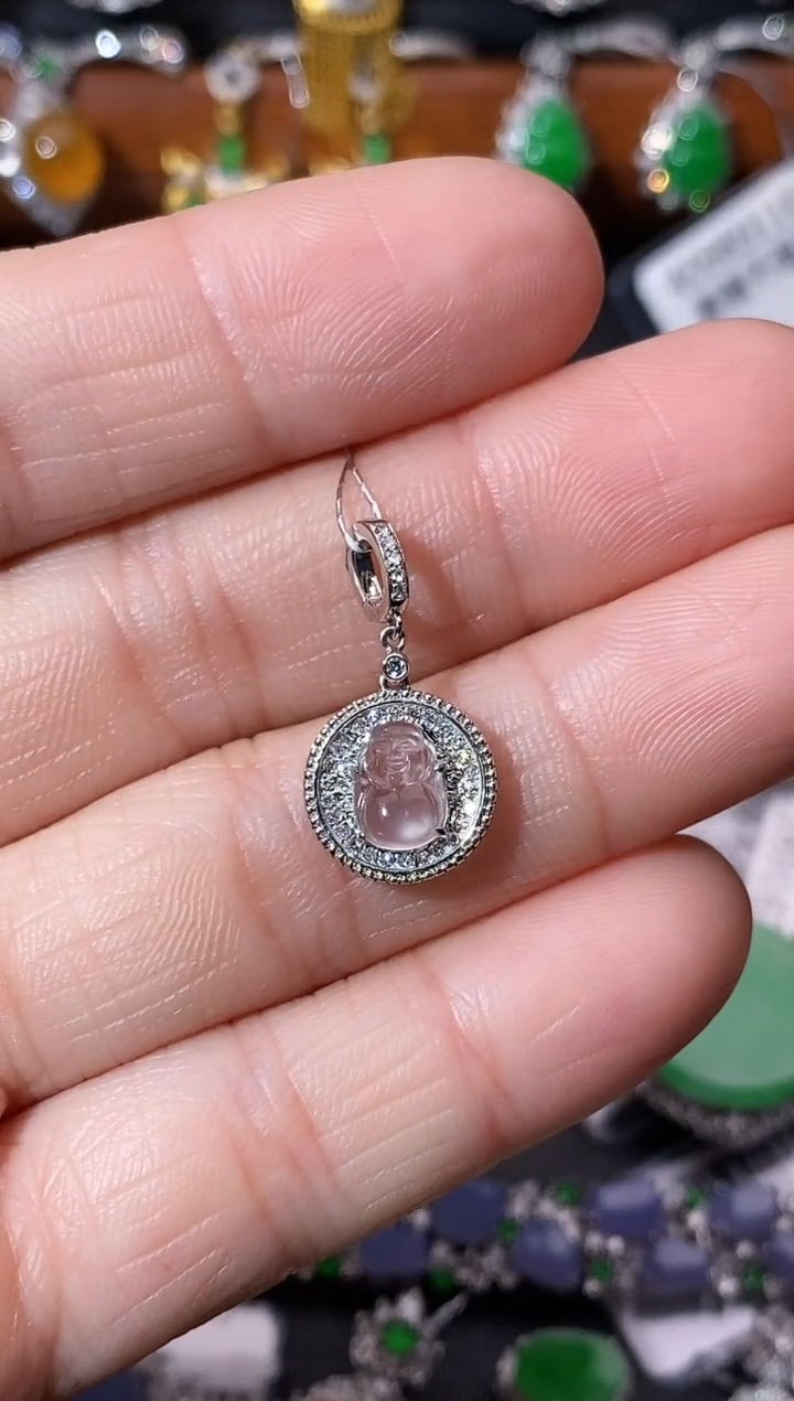 【闪购商品】翡翠吊坠(不含链)18K金镶嵌吊坠