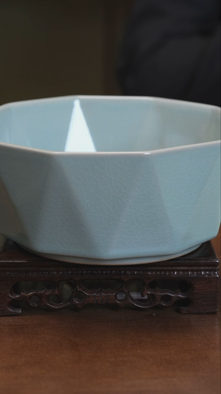 【闪购商品】清凉寺原产地仿古釉汝瓷钻石大碗