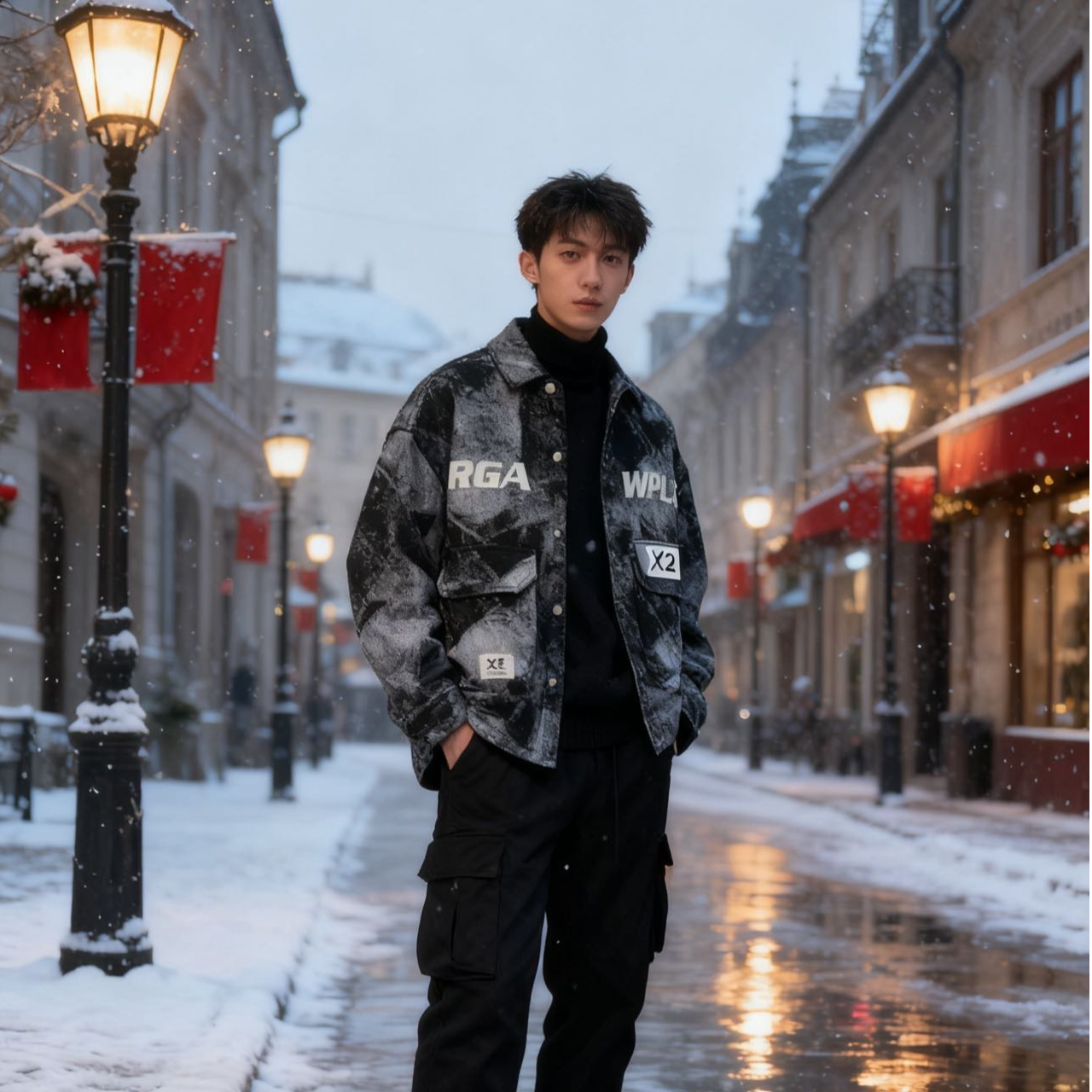 6091高端专享冬款加绒棉服黑灰