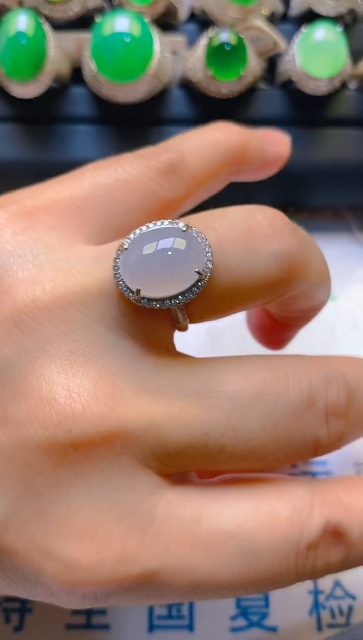 【闪购商品】翡翠耳饰银S925镶嵌天然A货翡翠1