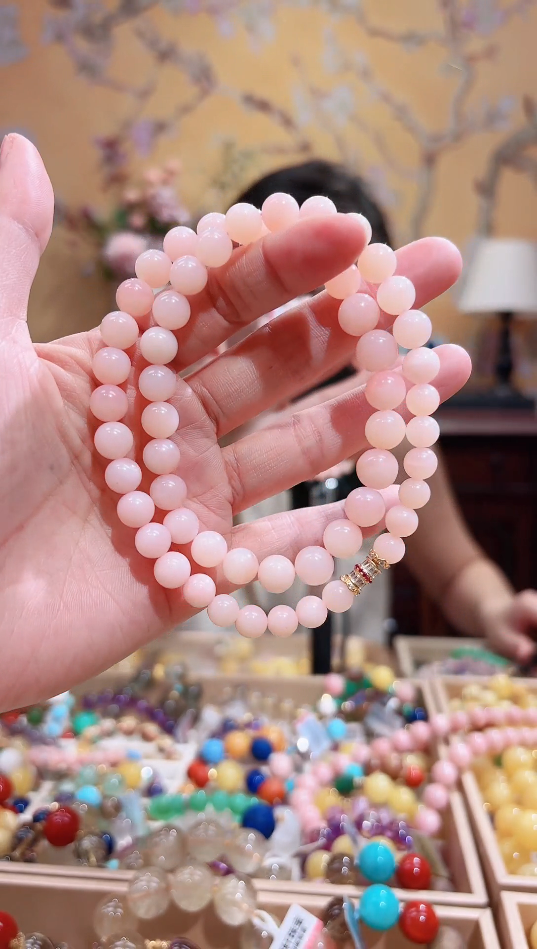 未镶嵌蛋白石手链天然欧泊粉澳宝，少女粉项链