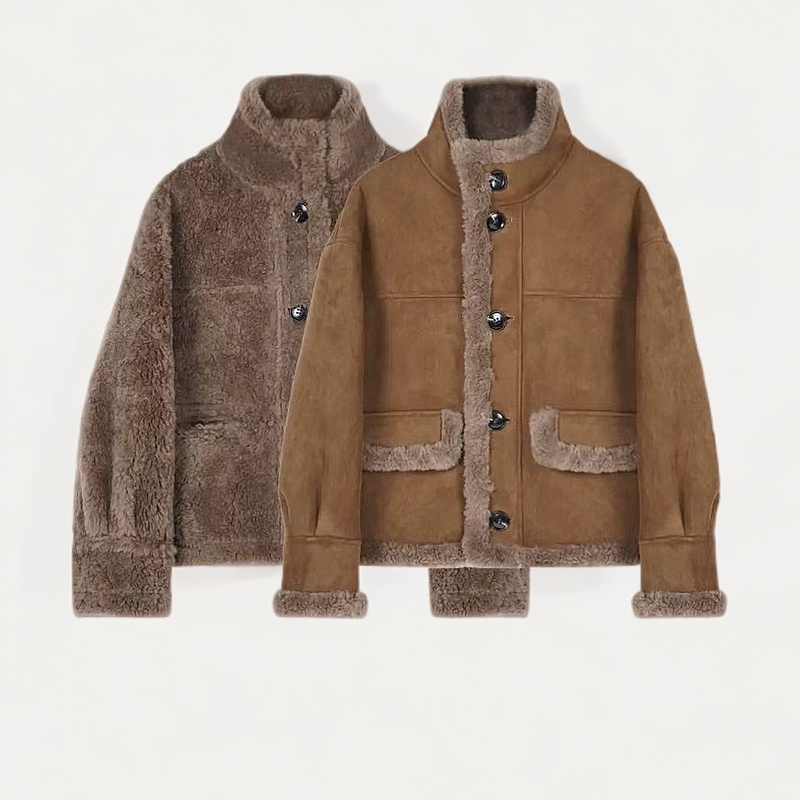 新款冬季双面穿反绒面休闲女士外套气质显瘦女时尚百搭加厚