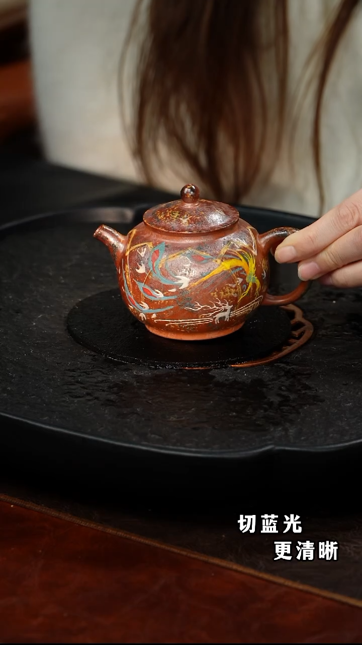 茶壶紫砂蒋工堂  宝莲二式93  桃花泥柴烧 180毫升