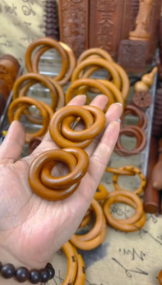 【闪购商品】枣木木雕乾坤圈20圈口一物一拍素