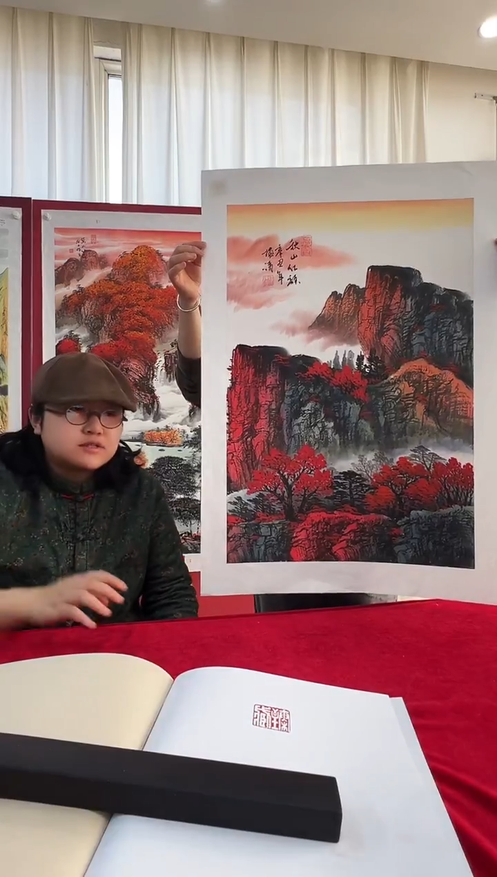国画梅清老师2.7平尺山水作品