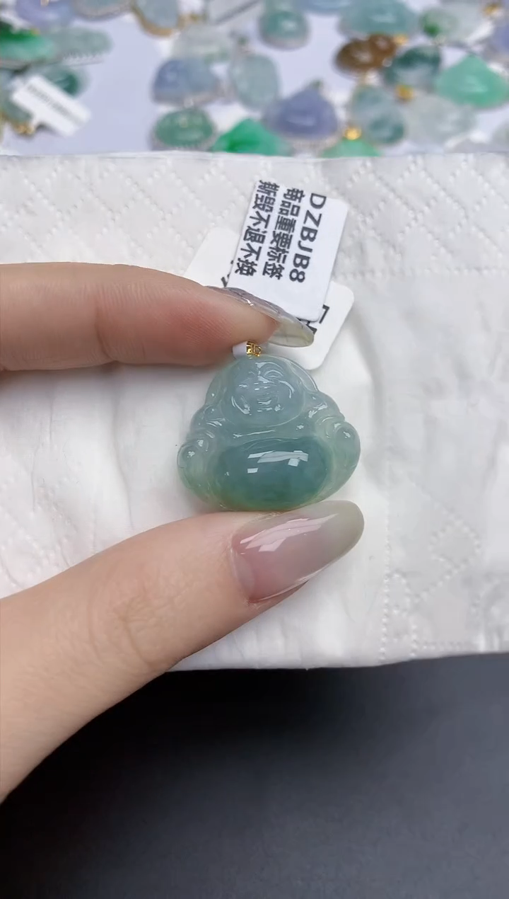 【闪购商品】翡翠颈饰18K金镶嵌天然缅甸翡翠A货