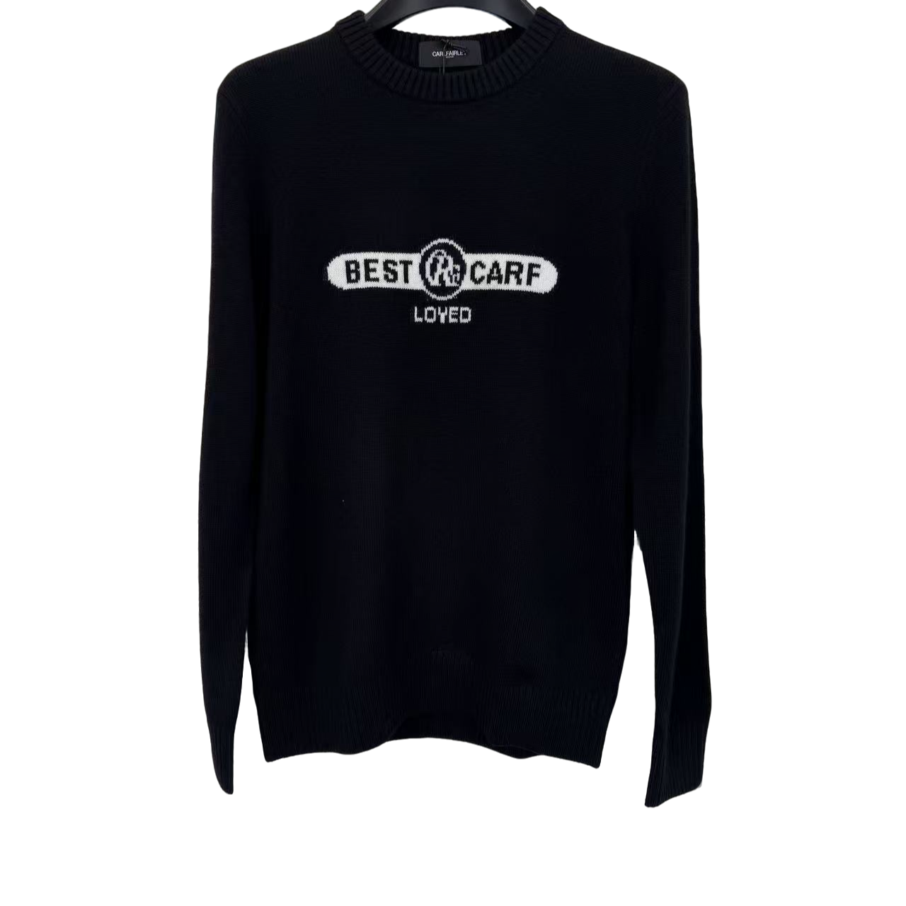 提花绵羊毛针织衫男秋冬新款圆领时尚洋气毛衣