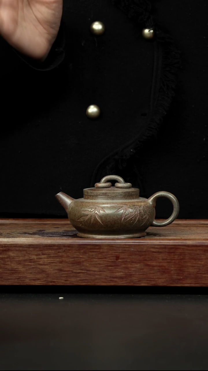 茶壶紫砂蟹壳青柴烧 双圈水平
