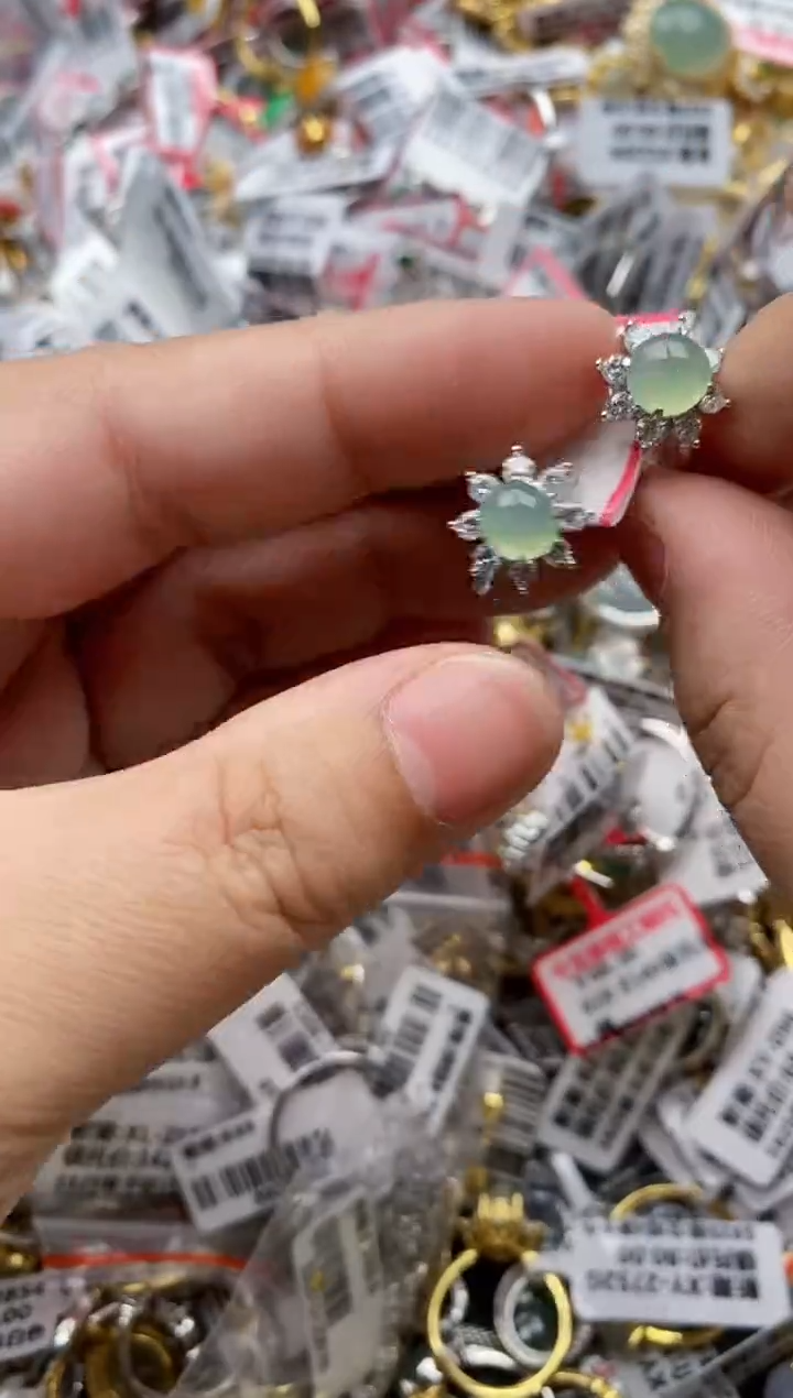 【闪购商品】翡翠戒指银S925镶嵌44444---7
