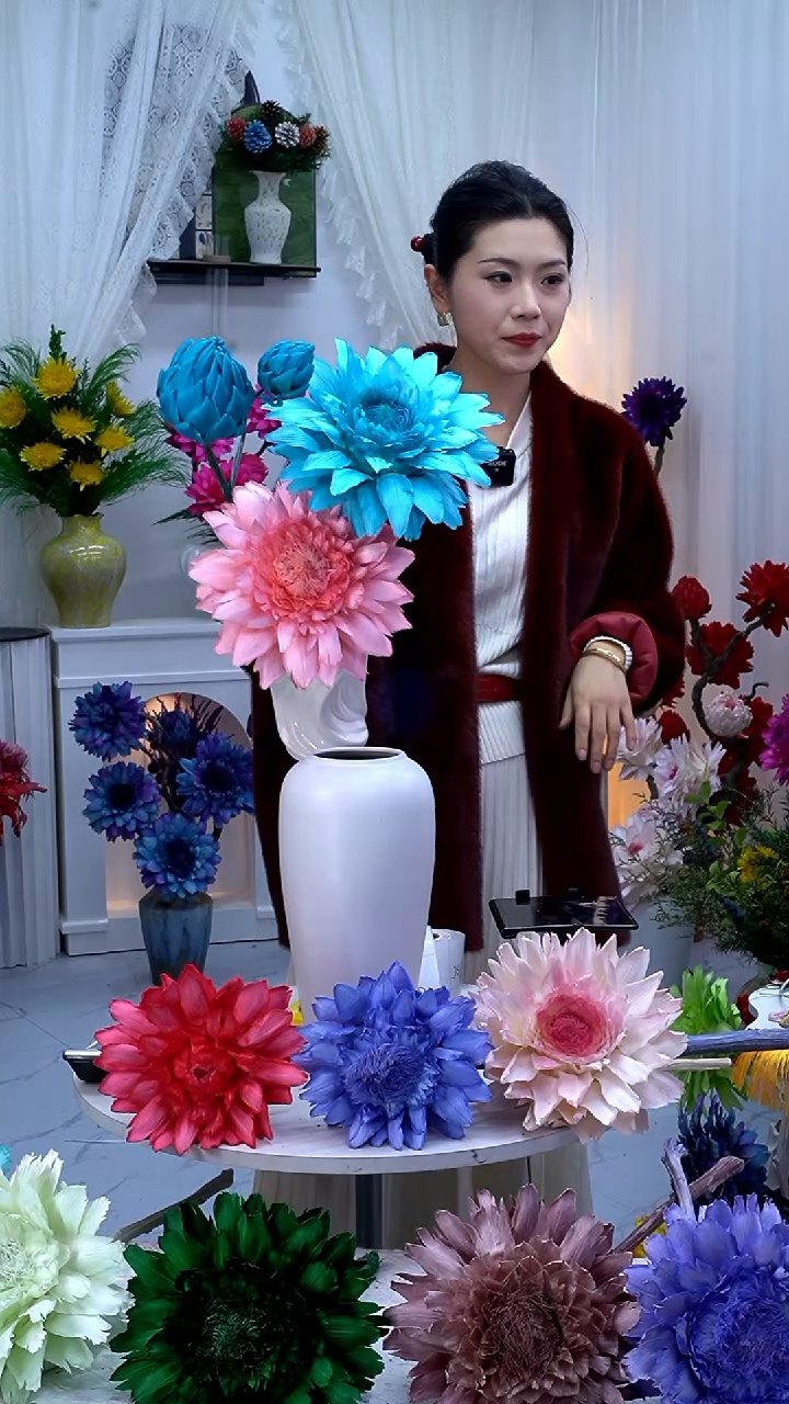 唯*永生洋蓟蓝色2头+浅粉【吸色不均】9140