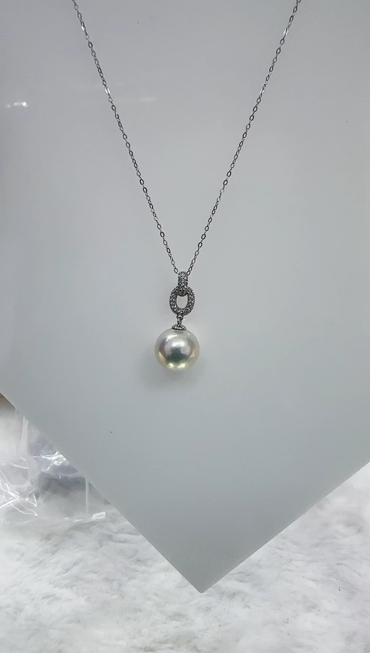 【闪购商品】淡水珍珠DA银S925镶嵌b633 白珠吊坠13