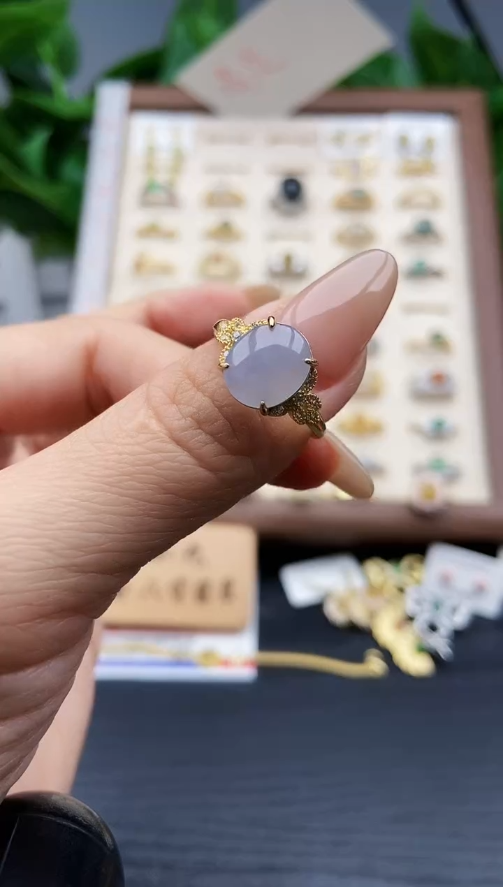 银S925镶嵌戒指翡翠12