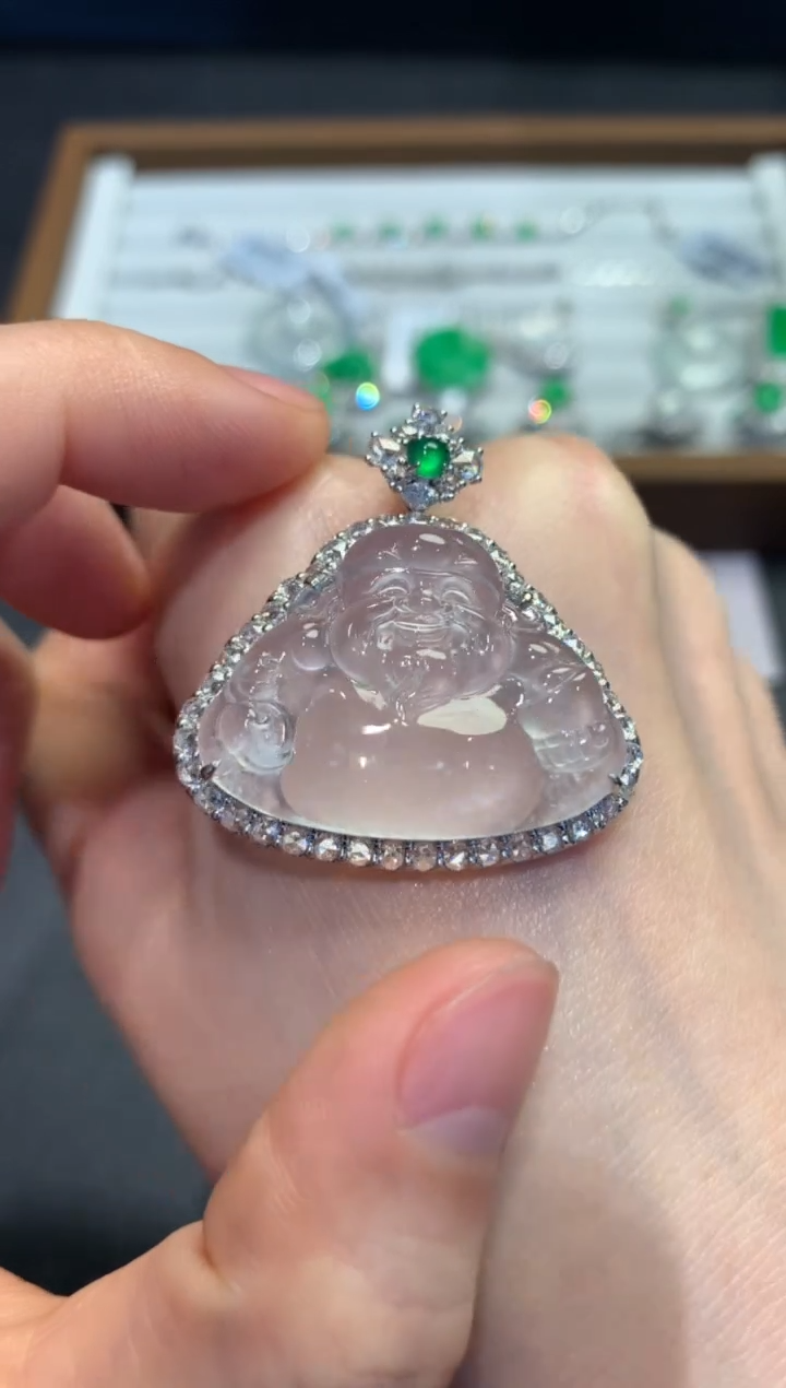 【闪购商品】翡翠吊坠(不含链)18K金镶嵌A10-35000