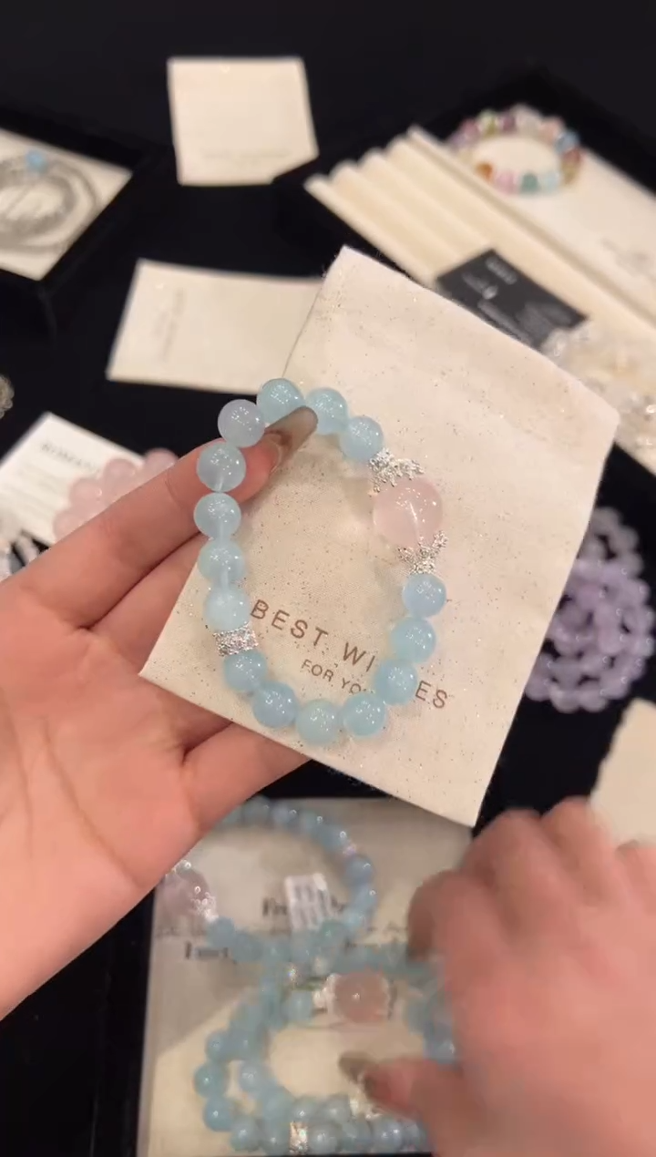 【闪购商品】水晶手链合金海蓝宝手链x1400