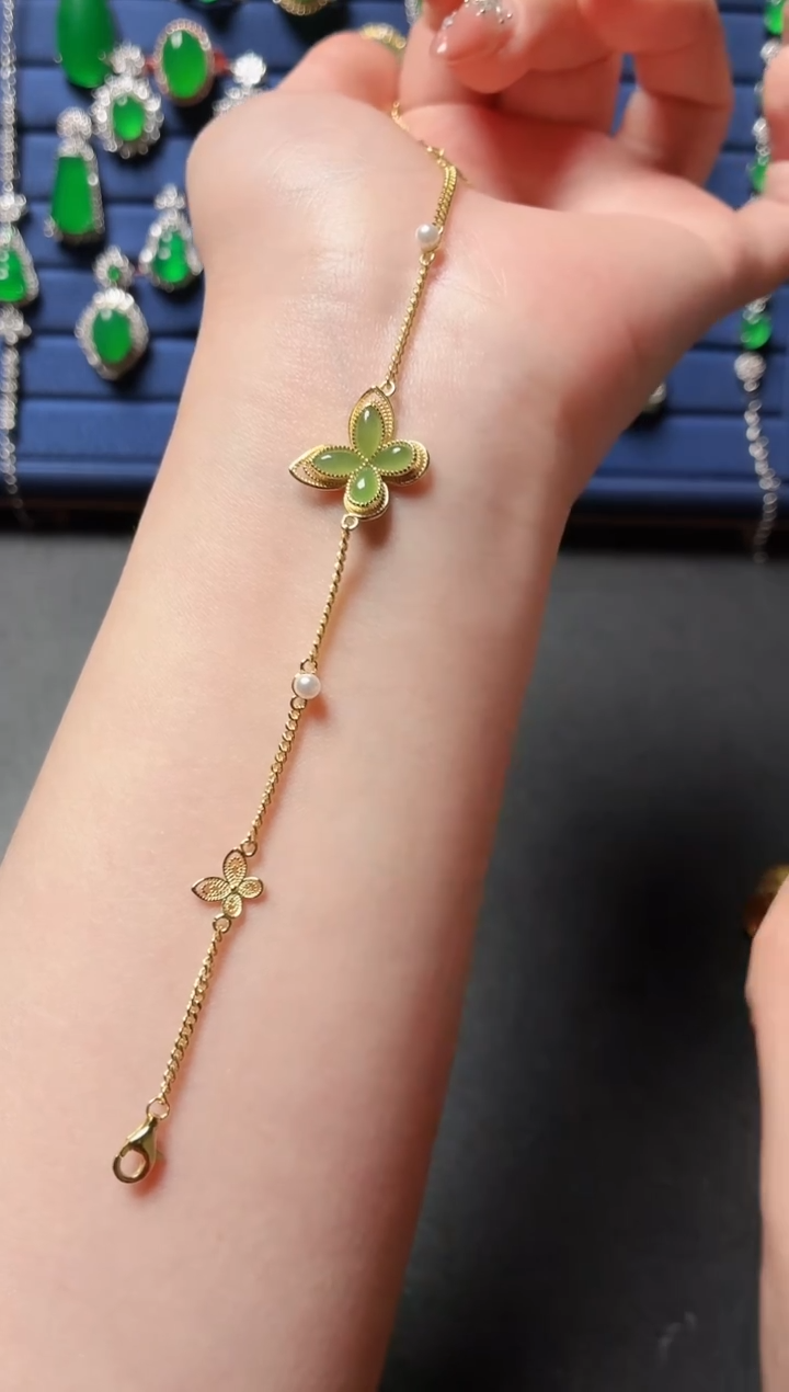 银S925镶嵌和田玉珠宝半成品17