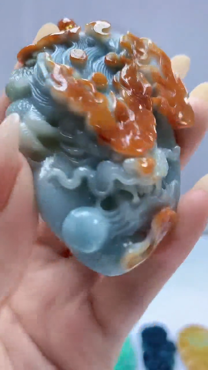 【闪购商品】定制翡翠未镶嵌4812DD-毛货挂件龙牌99