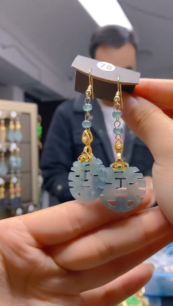 【闪购商品】翡翠耳饰合金0241翡翠耳钩