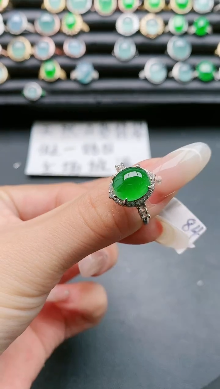 【闪购商品】翡翠戒指银S925镶嵌111111111