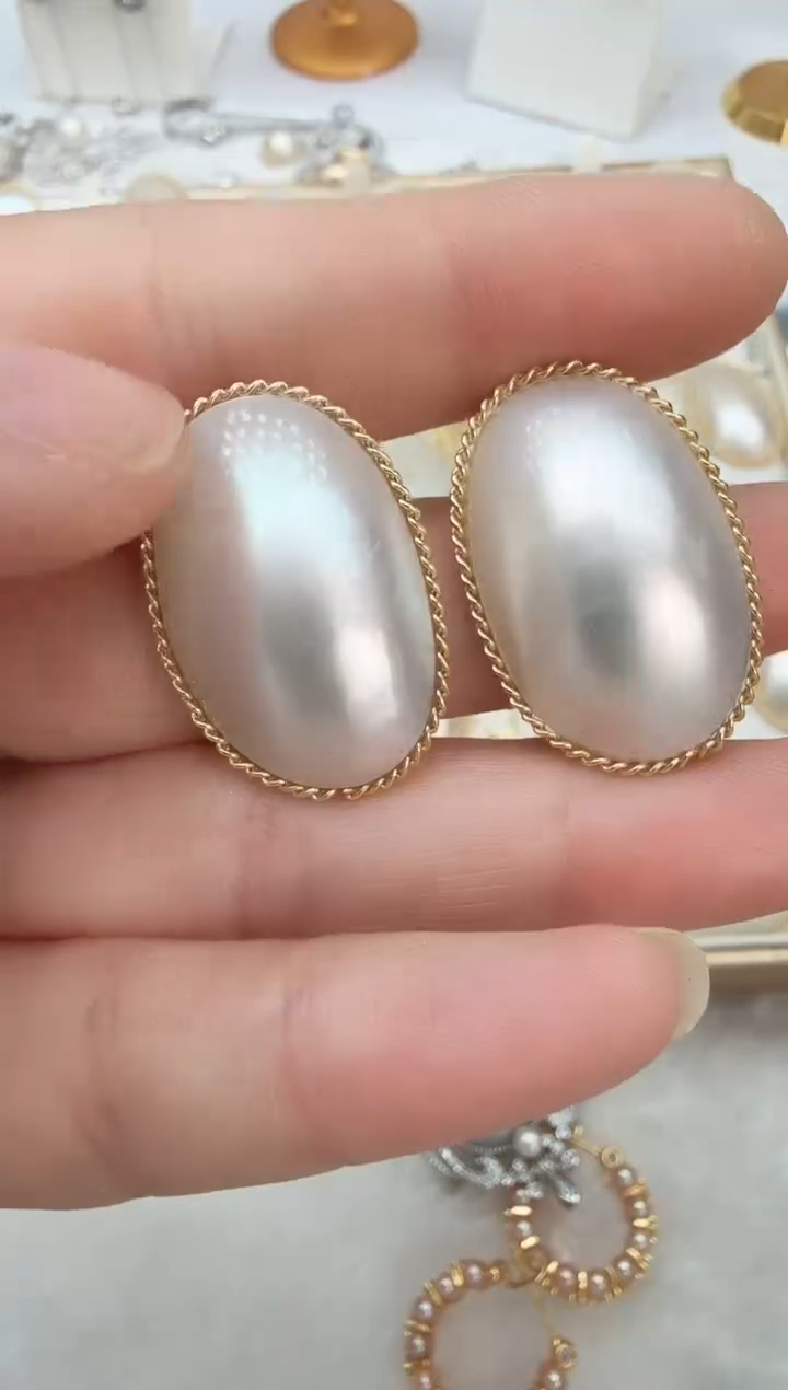 非金属925银无有边白色耳钉