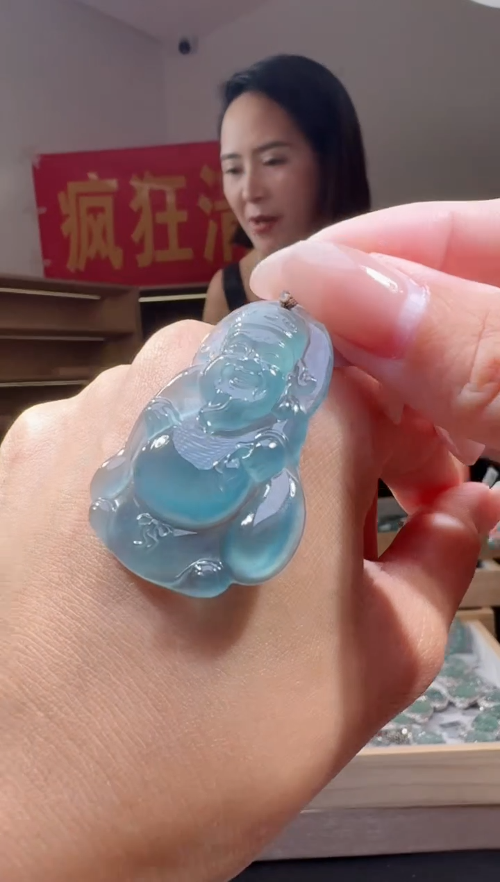 翡翠未镶嵌吊坠(不含链)纯天然A货翡翠财神（多样性发其一）