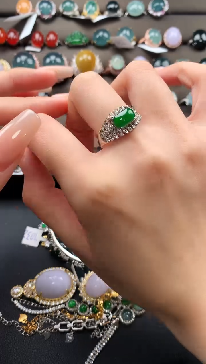 【闪购商品】翡翠戒指银S925镶嵌363334563