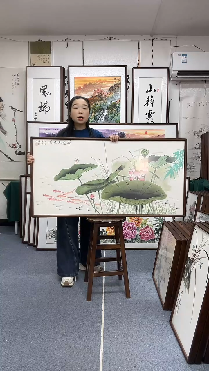 国画尺寸63*1米23实木画框京东包邮手绘