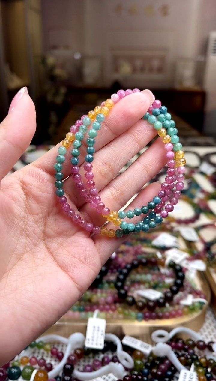 【闪购商品】碧玺/未镶嵌4mm+碧玺多圈多样性发货