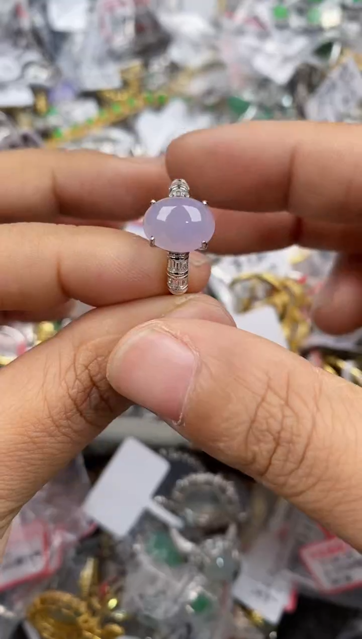银S925镶嵌戒指翡翠222              2